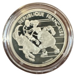 100 Francs - JO Albertville 1992 - Hockey sur glace 1991 - sans écrin ni certificat - argent BE - FDC
