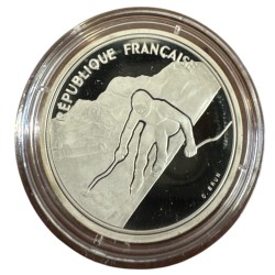 100 Francs - JO Albertville 1992 - Ski alpin 1989 - sans écrin ni certificat - argent BE - FDC