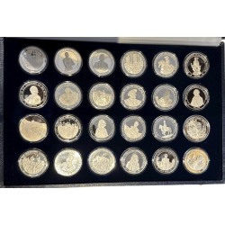 Coffret 24 Médailles - L'Histoire de France - en argent - 40mm 2