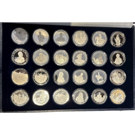 Coffret 24 Médailles - L'Histoire de France - en argent - 40mm