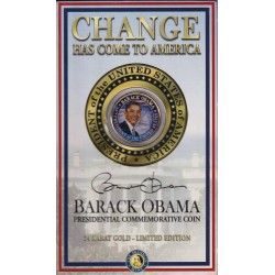 Etats-Unis - Encart Barack Obama - 1/2 Dollar doré + Obama