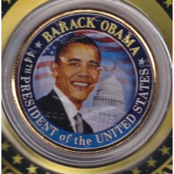Etats-Unis - Encart Barack Obama - 1/2 Dollar doré + Obama 2