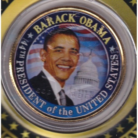 Etats-Unis - Encart Barack Obama - 1/2 Dollar doré + Obama