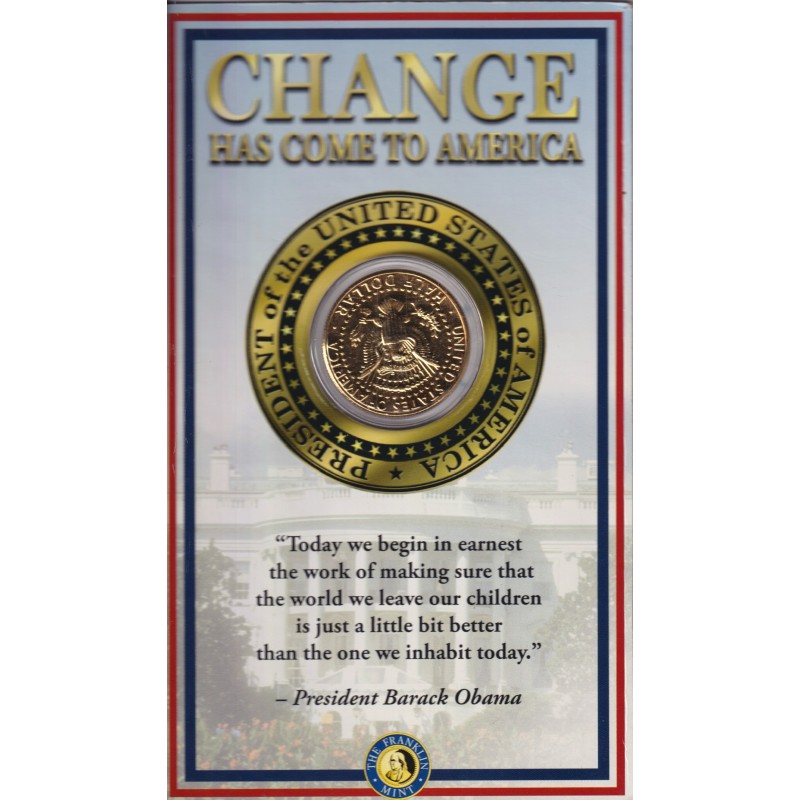 Etats-Unis - Encart Barack Obama - 1/2 Dollar doré + Obama