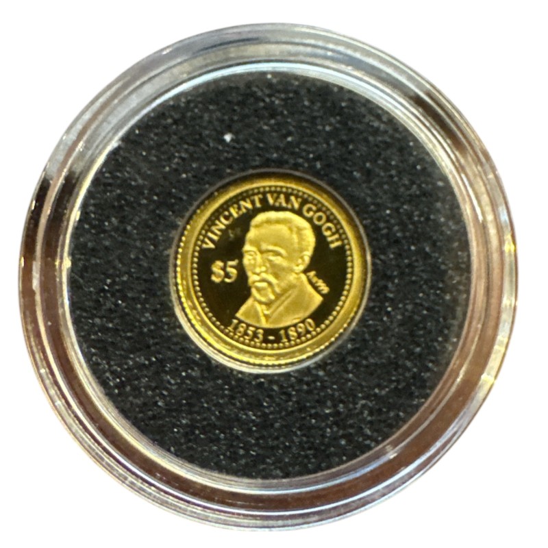 Iles Cook - 5 Dollars 2013 - Vincent van Gogh - Or 0,5g 0,585 - FDC