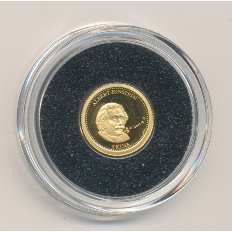 Papua new guinea - 5 Kina 2013 - Albert Einstein - Or 0,5g 0,585 - FDC