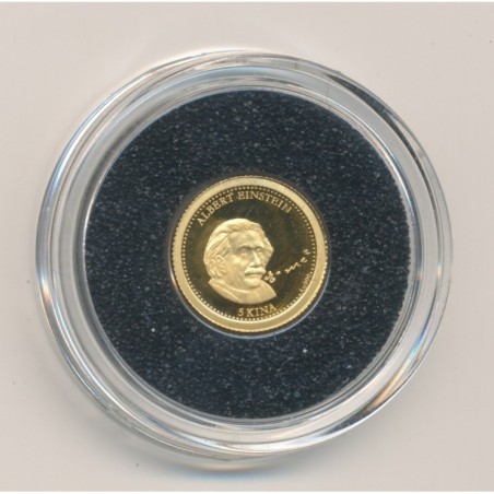 Papua new guinea - 5 Kina 2013 - Albert Einstein - Or 0,5g 0,585 - FDC