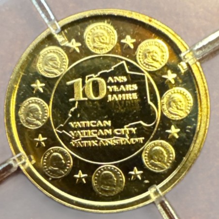 Médaille - 10 ans de l'euro - 2012 - or 0,5g 0,333 - FDC