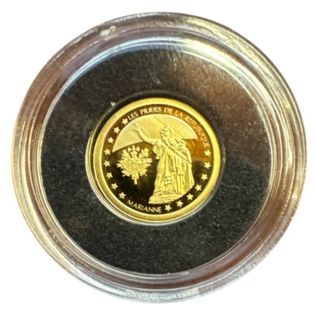 Médaille - Les piliers de la république - or 0,5g 0,585 - FDC