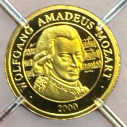 Médaille - Wolfgang amadeus Mozart - or 0,5g 0,585 - FDC 2