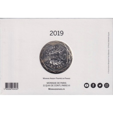 50 Euro 2019 - Le 14 Juillet - Collection Pièce d'histoire - argent 41g
