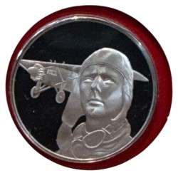 Médaille - 1ère traversée en vol solitaire de l'atlantique - avec lettre 1er jour