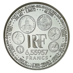6,55957 Francs - La parité - 1999 - argent Brillant Universel