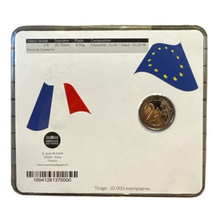 2€ France 2013 - Pierre de Coubertin - Brillant Universel