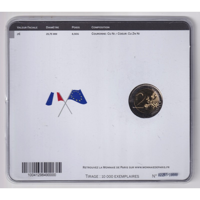 2€ France 2015 - 30ème anniversaire du drapeau européen - Brillant universel
