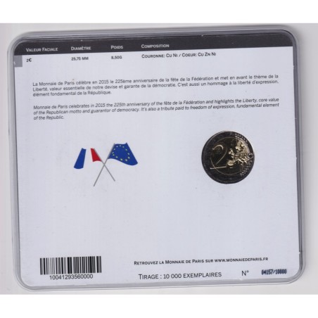 2€ France 2015 - 225 ans de la fête de la fédération - Marianne - Brillant universel