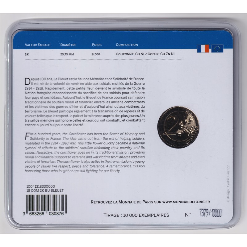 2 Euro 2018 - Bleuet de France - Brillant universel