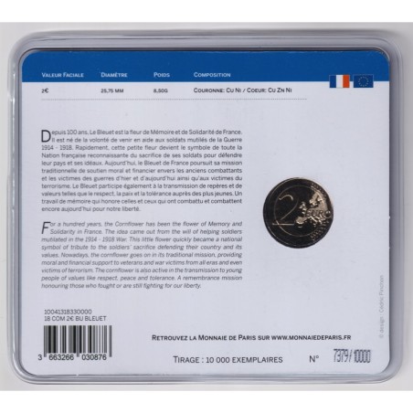 2 Euro 2018 - Bleuet de France - Brillant universel