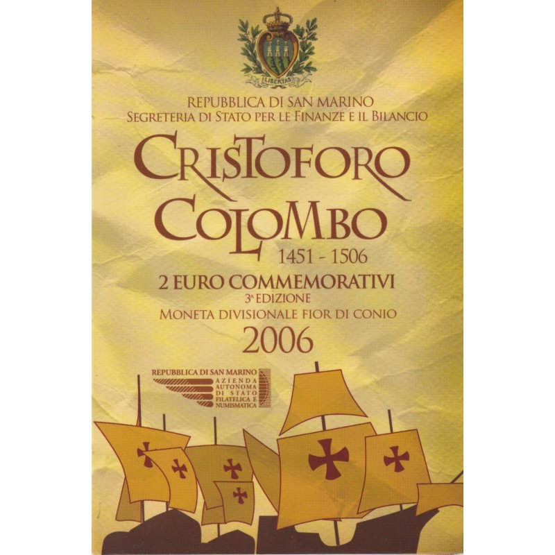 St marin - 2 Euro 2006 - Christophe colomb