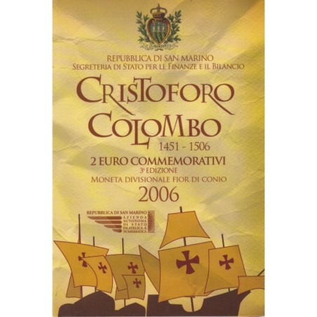 St marin - 2 Euro 2006 - Christophe colomb
