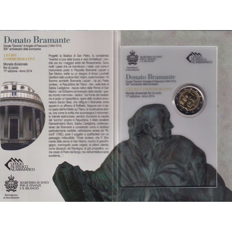 St marin - 2 Euro 2014 - Donato Bramante