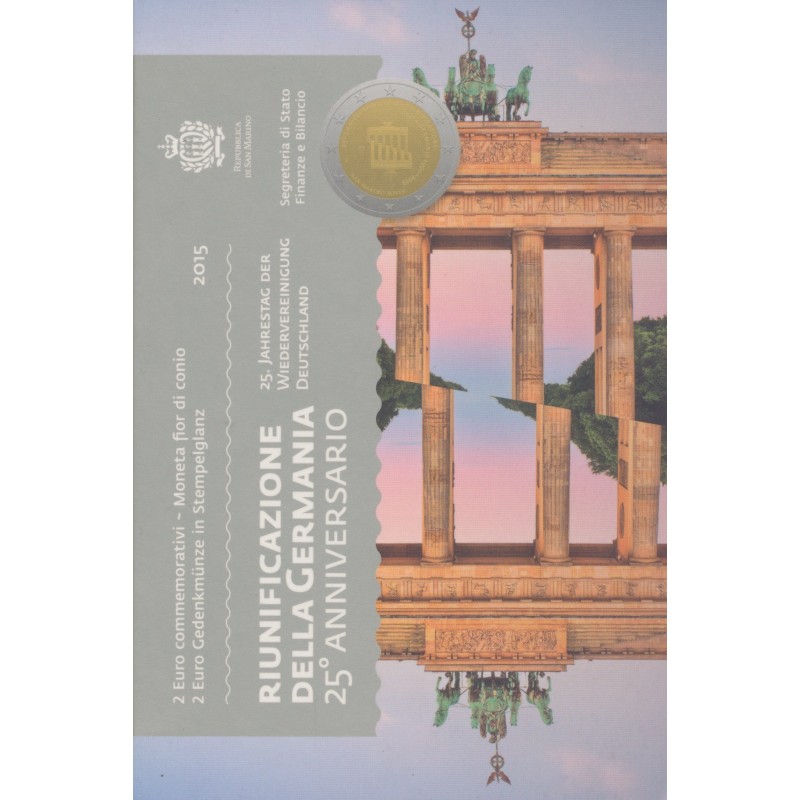 St marin - 2 Euro - 2015 - 25e réunification de l'Allemagne