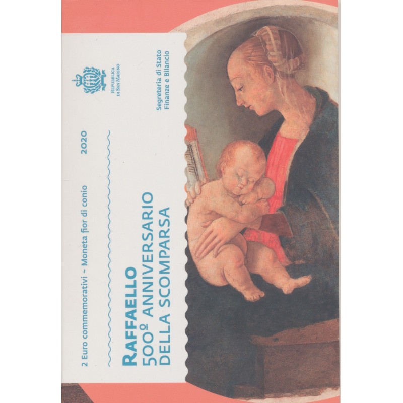 St marin - 2 Euro - 2020 - 500e anniversaire de la mort de Raphaël - Raffaello Sanzio