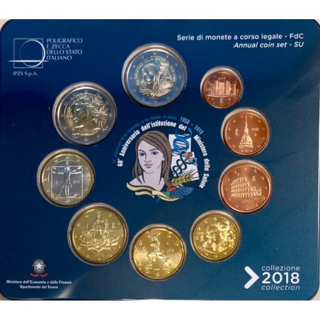 Italie - Coffret Brillant Universel - 2018 - 9 monnaies
