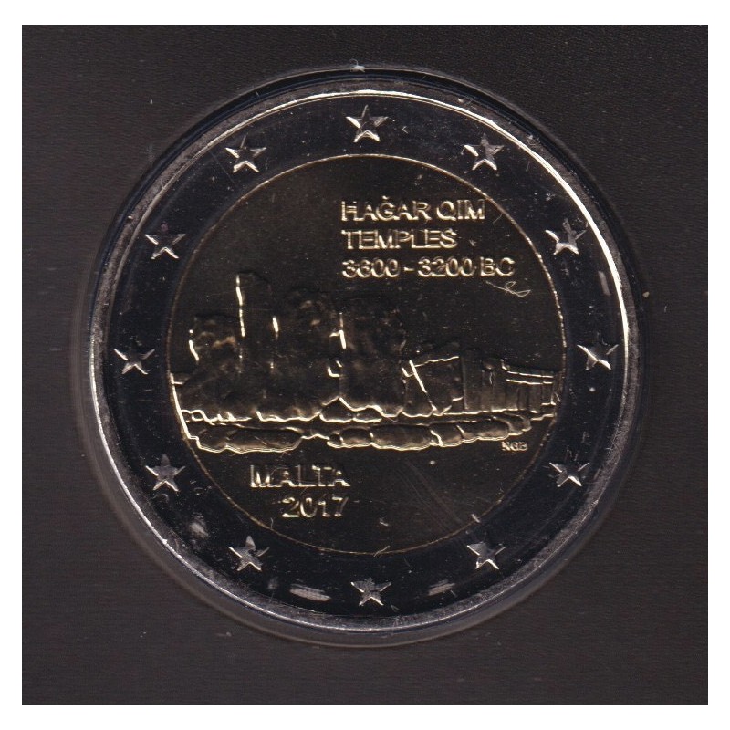 2€ Malte 2017 - Hagar dim temples - en coffret 