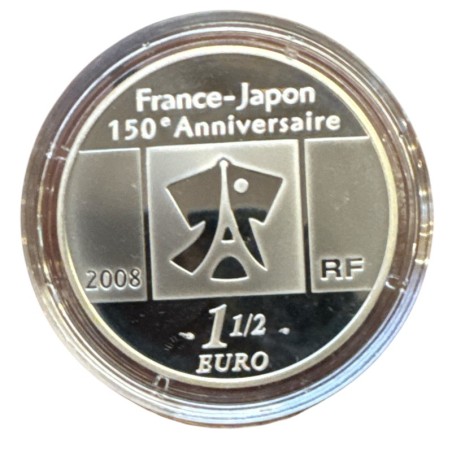 1,5 Euro 2008 - Relations diplomatiques France-Japon - argent Belle Epreuve