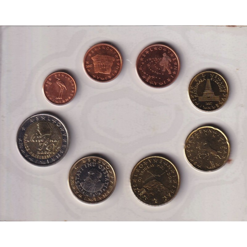 Slovénie - 1 Cent à 2 Euro - 2007 - Série 8 pièces 