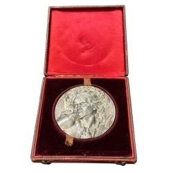 Médaille - Orphée - Joueur de lyre - argent 167g - 68mm - Coudray - TTB+ 2
