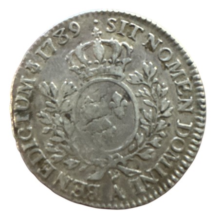 Louis XVI - 1/2 écu aux lauriers - 1789 A Paris - argent - TB