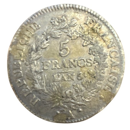 5 Francs Union et Force - AN 5 A Paris - B/TB
