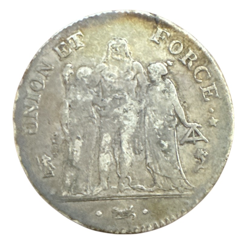 5 Francs Union et Force - AN 5 A Paris - B/TB