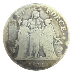 5 Francs Union et Force - AN 4 A Paris - B