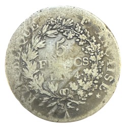 5 Francs Union et Force - AN 4 A Paris - B 2