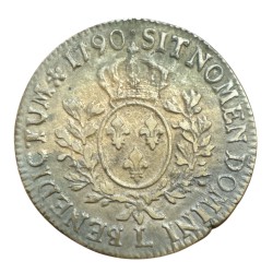 Louis XVI - Écu aux lauriers - 1790 L Bayonne - TB 2