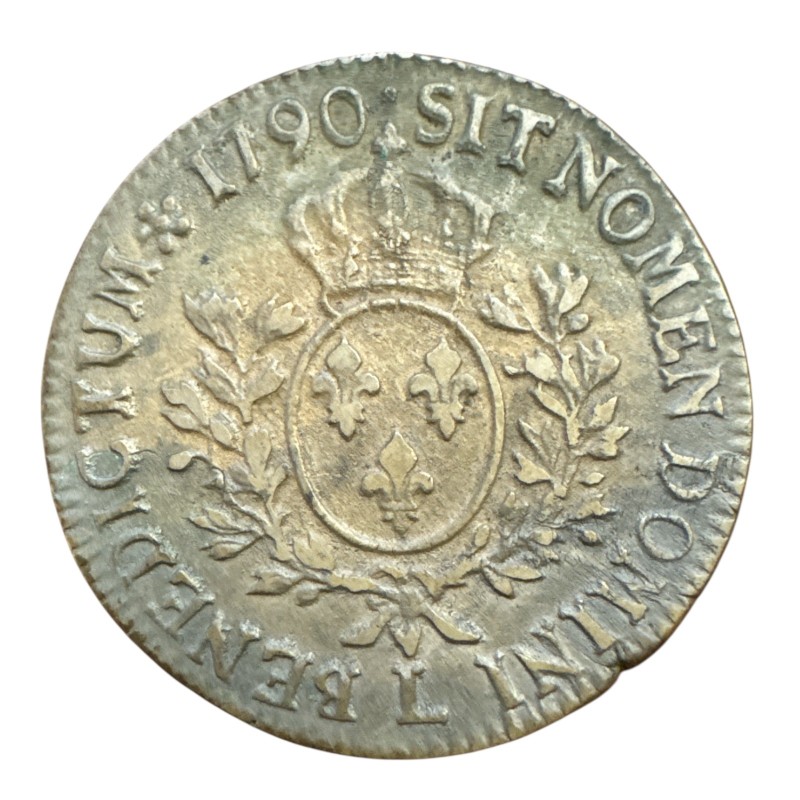 Louis XVI - Écu aux lauriers - 1790 L Bayonne - TB