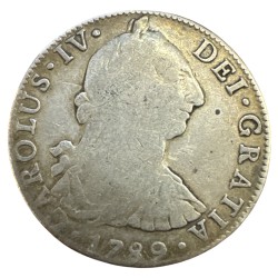 Mexique - 8 Reales 1789 Mo - Charles IV - argent - TB