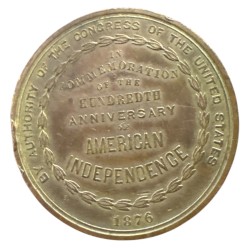 Médaille - Exposition du centenaire des États-Unis - 1876 - cuivre - 38mm - TTB 2