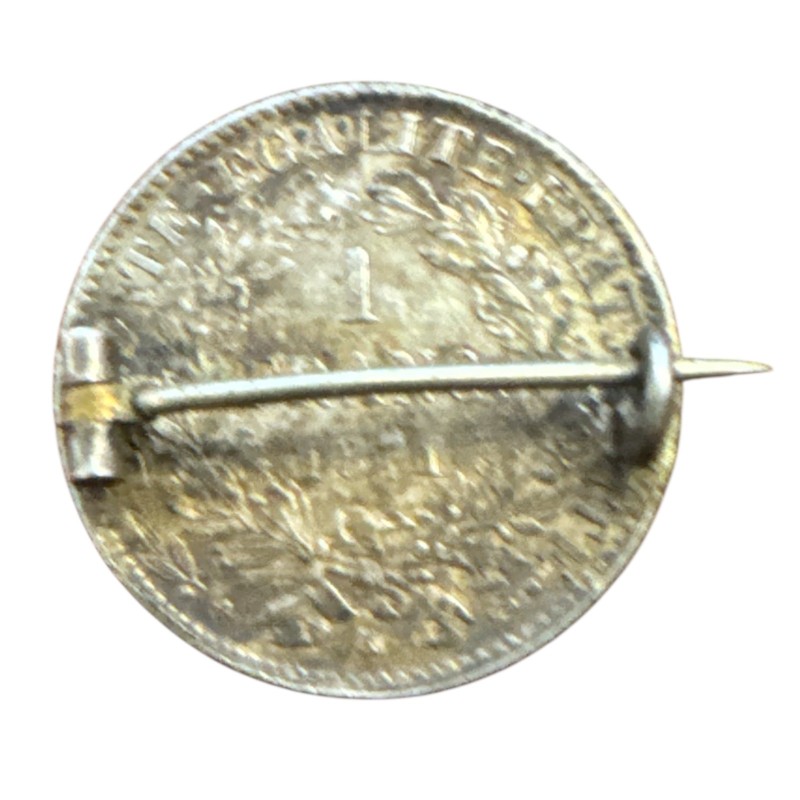 Broche - 1 Franc Cérès - 1871 - argent - TTB