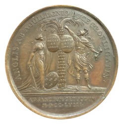 Médaille - Louis XV - Victoire sur les anglais des milices bretonnes - 1758 - bronze 63mm - TTB+ 2