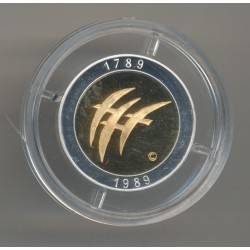 Médaille Or et Argent - Bicentenaire Révolution Française - La liberté de Galle - 50.000 ex - sans écrin ni certificat - FDC 2