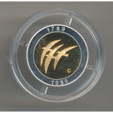 Médaille Or et Argent - Bicentenaire Révolution Française - La liberté de Galle - 50.000 ex - sans écrin ni certificat - FDC