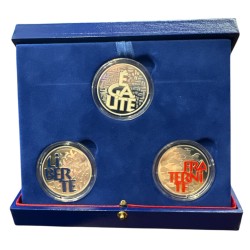 Coffret 3 Monnaies - 6,55957 Francs 2001 - Liberté égalité Fraternité - argent BE