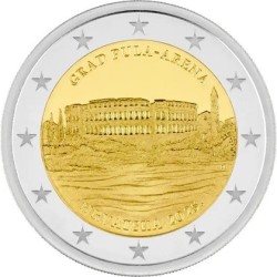 Croatie - 2 Euro 2025 - ville de Pula en Istrie, et son amphithéâtre romain