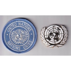 Insigne de Béret ONU + Badge tissu 