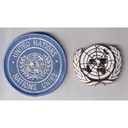 Insigne de Béret ONU + Badge tissu 