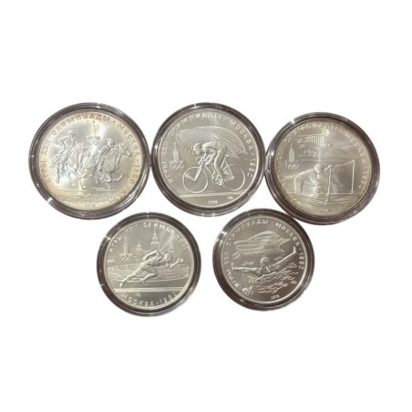 Russie - Coffret 5 monnaies 1978 Argent - Jeux Olympique Moscou 1980 - FDC